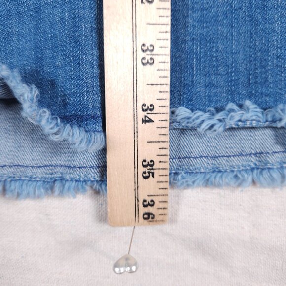 Natural Reflections Denim Shirt Dress Tunic Womens 16 Blue Raw Hem Boho Grunge - Picture 6 of 16